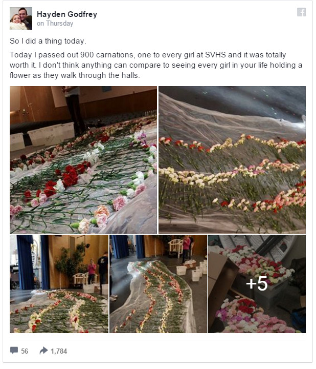 Hayden Godfrey, Facebook post for Valentine's-Day