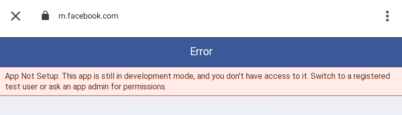 Facebook Login error