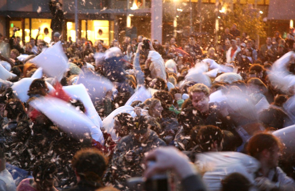 Valentine's day, pillow fight in sf