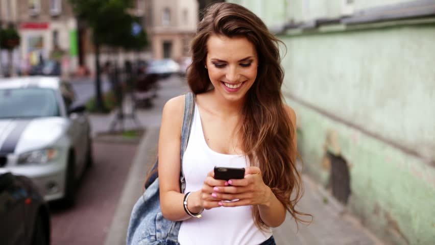 young woman on app
